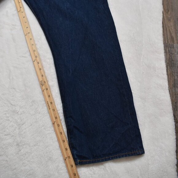 Levis 501 Mens Jeans 44 X 30 Button Fly Dark Wash Straight Leg Classic Western - Picture 13 of 16
